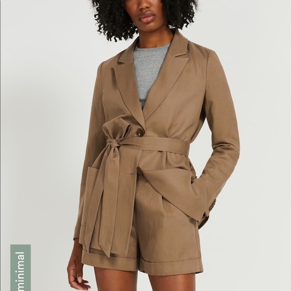 Frank & Oak Jackets & Blazers - Frank and Oak Tencel Linen Blazer Light Brown